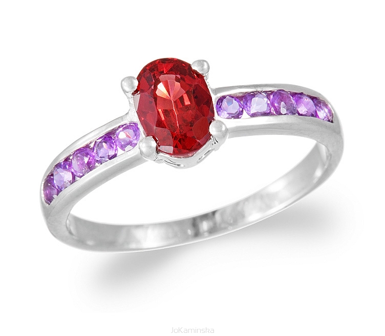 Simplicity Amethyst and Garnet Ring