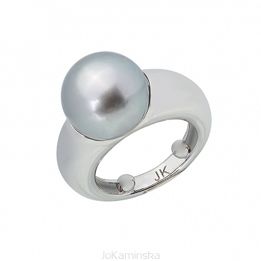 Silver Tahitian Pearl Ring