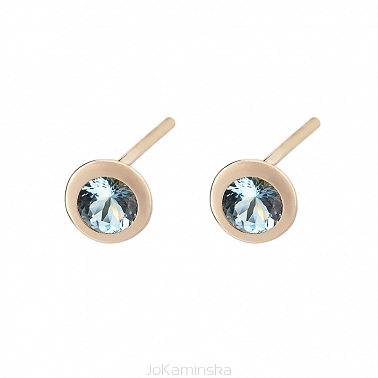 Confetti Gold Aquamarine Earrings
