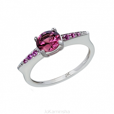 Rhodolite Garnet with Pink Sapphires Ring