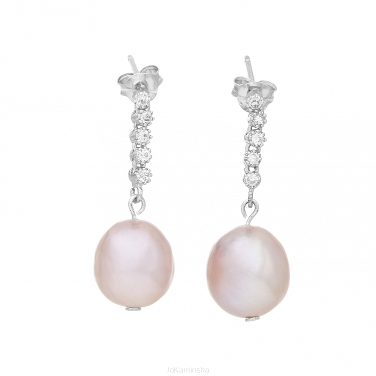 Pearl Semi-Broque Long Earrings