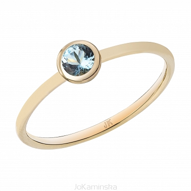 Confetti Gold Aquamarine Ring 